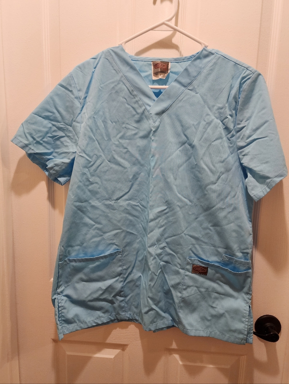 ScrubZone by Landau Light Blue Scrub Top  *899.8K